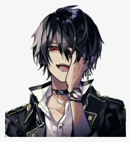 Anime Animeboy Goth Gothicstyle Redeyes Laughing Dark Aesthetic Anime Boy Hd Png Download Transparent Png Image Pngitem