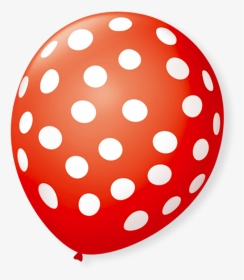 Balão Vermelho Com Bolinhas Branca, HD Png Download, Transparent PNG