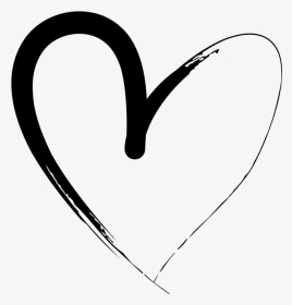 Heart Drawings Png -hand Drawn Heart - Line Art, Transparent Png, Transparent PNG