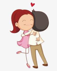 Transparent Happy Couple Clipart - Hug Cartoon, HD Png Download, Transparent PNG