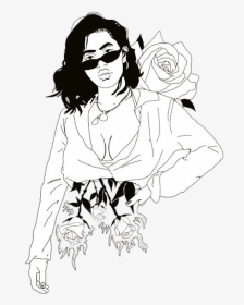 #blackandwhite #black And White #black #white #blackaesthetic - Ignorant Girl Drawing, HD Png Download, Transparent PNG