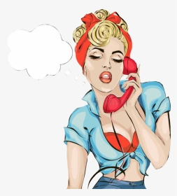 #popart #girl #phonecall - Sexy Girl Calling Clip Art, HD Png Download, Transparent PNG