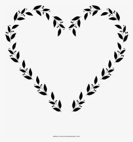 Heart Wreath Coloring Page - Heart, HD Png Download, Transparent PNG