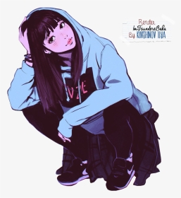 Cool Anime Girl In Hoodie, HD Png Download, Transparent PNG