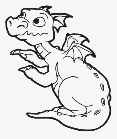 Dragons Coloring Pages For Kids - Easy Dragon Coloring Pages, HD Png Download, Transparent PNG
