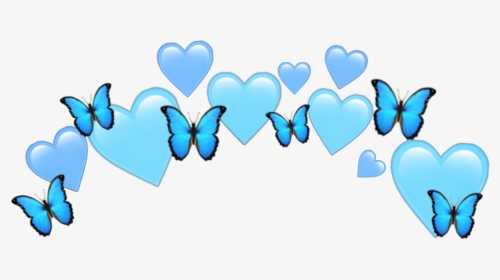 #heartjoon #heartcrown #heart #crown #blue #butterfly - Heart, HD Png Download, Transparent PNG
