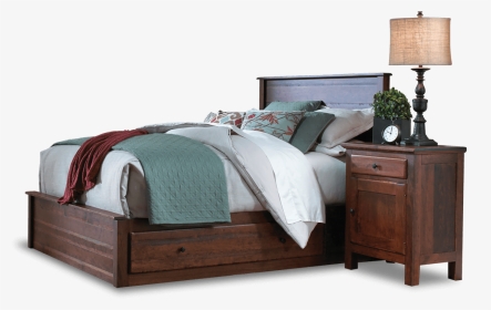 Bed And Nightstand - Bed Frame, HD Png Download, Transparent PNG