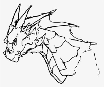 Dragon Face- Lineart By Loftwing On Clipart Library - Dragon Line Drawing Color, HD Png Download, Transparent PNG