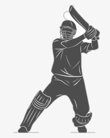 #cricket - Cricket Player Black And White, HD Png Download, Transparent PNG