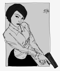 Liesch S Sketch Book - Female Gun Poses Drawing, HD Png Download, Transparent PNG