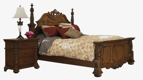 Bed Wooden Furniture Png, Transparent Png, Transparent PNG