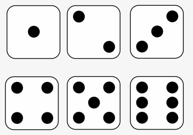 6 Dice Number Clipart Picture Black And White Download - Free Printable Dice Template With Dots, HD Png Download, Transparent PNG