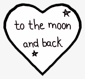 #blackandwhite #heart #moon #tothemoonandback #love - Heart, HD Png Download, Transparent PNG