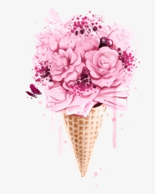 Flower Ice Cream Drawing, HD Png Download, Transparent PNG