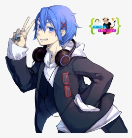 Anime Boy Blue Hair - Boy Music Anime Png, Transparent Png, Transparent PNG