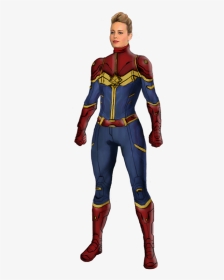 Captain Marvel Costume Png, Transparent Png, Transparent PNG
