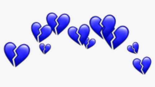 #blue #heart #hearts #heartcrown #crown #heartbroken - Broken Heart Sad Faces, HD Png Download, Transparent PNG