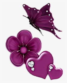 #butterfly #flower #diamomd #diamonds #purple - صور زهرة البنفسج, HD Png Download, Transparent PNG