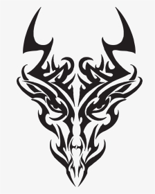 Simple Japanese Dragon Tattoo - Simple Tribal Dragon Tattoo, HD Png Download, Transparent PNG