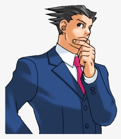 Phoenix Wright Hd Sprites - Phoenix Wright Thinking Sprite, HD Png Download, Transparent PNG