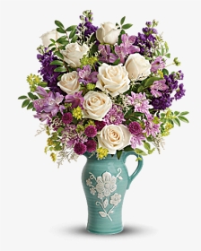 Beautiful Flower Vase With Flowers Png, Transparent Png, Transparent PNG