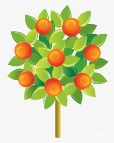Деревья На Прозрачном Фоне Растровый Клипарт - Tangerine Tree Png Cartoon, Transparent Png, Transparent PNG