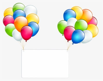 Birthday Card With Balloons Transparent Png Clip Art, Png Download, Transparent PNG