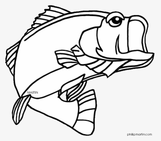Fish Clipart Color Vector Black And White Bass Fish - Largemouth Bass Florida State Fish, HD Png Download, Transparent PNG