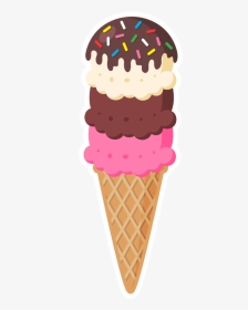 3 Scoop Cone - Ice Cream 3 Scoop Clipart, HD Png Download, Transparent PNG