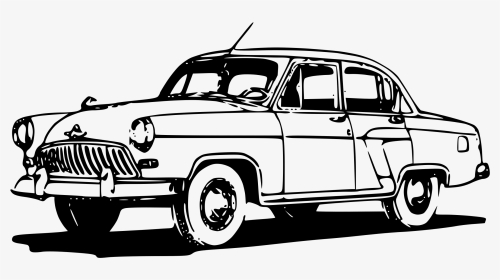Transparent Classic Car Clipart Black And White - Old Car Clipart Black And White, HD Png Download, Transparent PNG