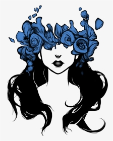 Silhouette Flower Crown Girl, HD Png Download, Transparent PNG