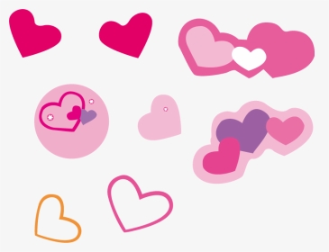 Pink Cute Love Heart-shaped Vector Material Png Png - Cute Hearts Vector Png, Transparent Png, Transparent PNG