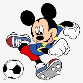 Mickey School Clipart Freeuse Stock Disney Soccer Clip - Mickey Mouse Play Football, HD Png Download, Transparent PNG