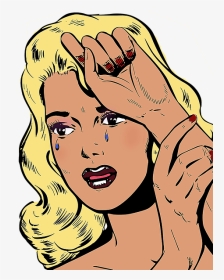 Woman Pop Art Sexy Retro Young Cry Female Girl - Scale Not Moving, HD Png Download, Transparent PNG