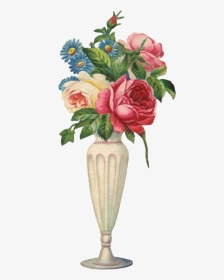 #vase #vintage #rose - Public Domain Vintage Flower, HD Png Download, Transparent PNG