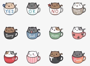 Cup Drawing Cat - Cat Drawing In A Mug, HD Png Download, Transparent PNG