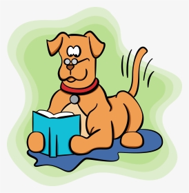 Cartoon Dog Reading , Png Download - Clip Art, Transparent Png, Transparent PNG