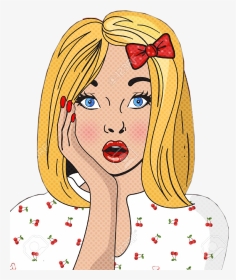 Popart Woman Suprised Freetoedit - Pop Art Girl White Background, HD Png Download, Transparent PNG