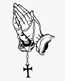 Praying Hands Png - Praying Hands With Rosary Clipart, Transparent Png, Transparent PNG