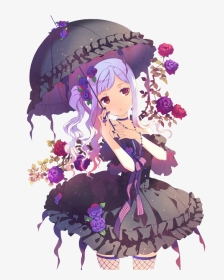Purple Anime Girl Render, HD Png Download, Transparent PNG