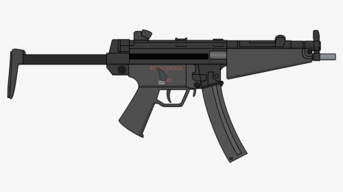 Clip Drawing Gun Submachine - Toon Machine Gun, HD Png Download, Transparent PNG