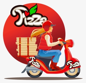 Pizza Motorcycle Beauty - Free Delivery Pizza Png, Transparent Png, Transparent PNG