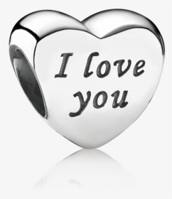 Words Of Love Engraved Heart Charm - Love You Pandora Charm, HD Png Download, Transparent PNG