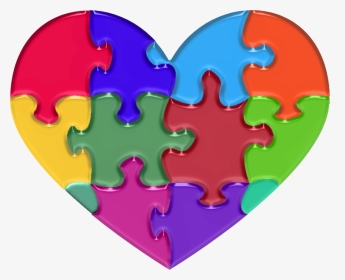 Heart - Autism Puzzle Piece Transparent, HD Png Download, Transparent PNG