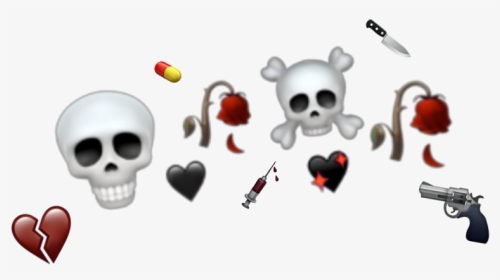 👁🖤 #emojis #heart #skull #knife #pill #rose #aesthetic - Skull, HD Png Download, Transparent PNG