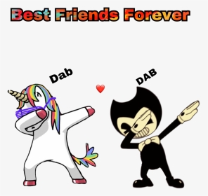 #dab #heart #bffsforever #bendyandtheinkmachine #unicorn - Bendy And The Ink Machine Dab, HD Png Download, Transparent PNG