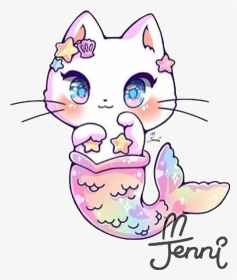 #cat #mermaid #mermaidtail #kitty #kawaii #cute #pastel - Kawaii Cat Mermaid, HD Png Download, Transparent PNG