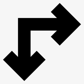 Right And Down Arrows Of Straight Angle - Right And Down Arrow, HD Png Download, Transparent PNG