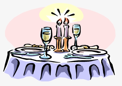 Table Clipart Feast Table - Candle Light Dinner Clipart, HD Png Download, Transparent PNG