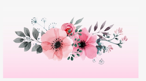 Pink Watercolor Flowers - Transparent Flower Vector Png, Png Download, Transparent PNG